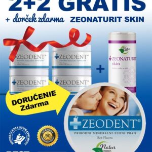 Zeodent Balíček (celkom 4 kusy Zeodentu) + Darček Zeolitový púder Zeonaturit